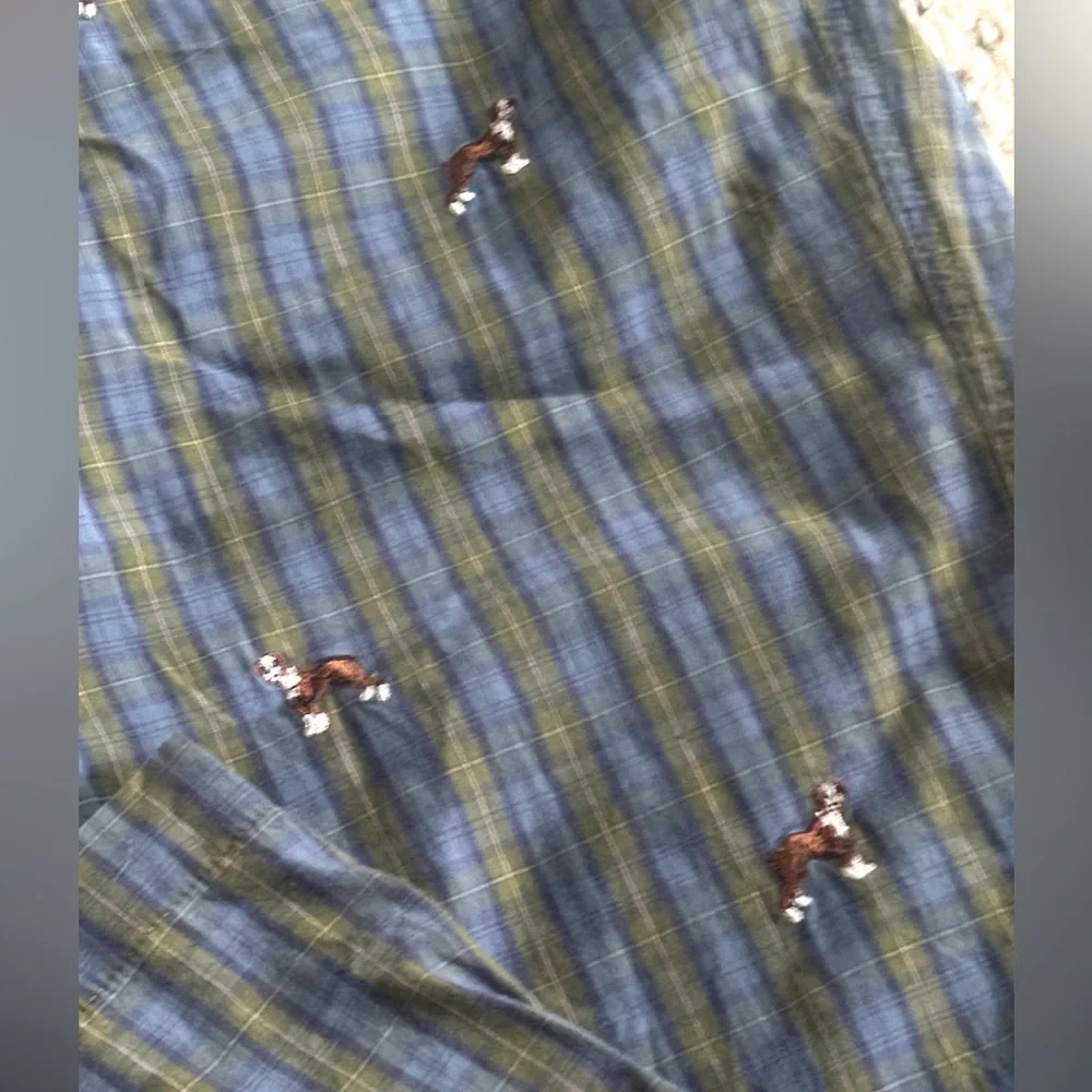 J. Crew Embroidered Dog Plaid‎ Lounge Pants Men’s XL